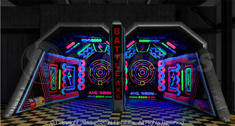 Double Lane Black Light Battle Axe Throw